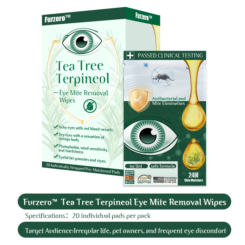 Furzero™ Tea Tree Terpineol Eye Mite Removal Wipes