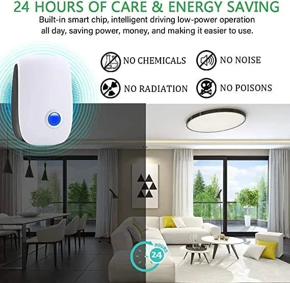 Ultrasonic Pest Repeller for Mosquito, Cockroaches, Rats, Ants, Lizards, Spiders, Etc: Keep Your Family Safe and Healthy