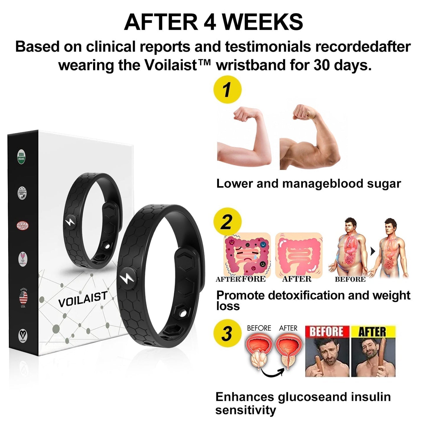 ⭐⭐⭐2024's Latest Voilaist™ Wristband-Far Infrared-Negative Ions-Energy Balance🎁（ Limited-Time Discount+Doctor Recommended）