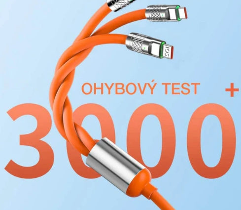 120W 3-in-1 fast charging cable with reinforced copper alloy core