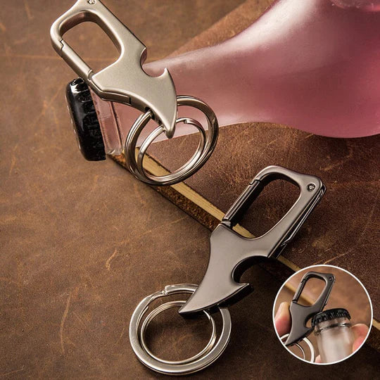 💥Limited Time Offer💥Multifunctional Pendant Bottle Opener Metal Double Ring KeyChain