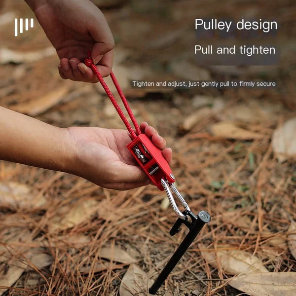 Portable Pulley Camping Rope - Adjustable Fix Tent High Strength Fast Release