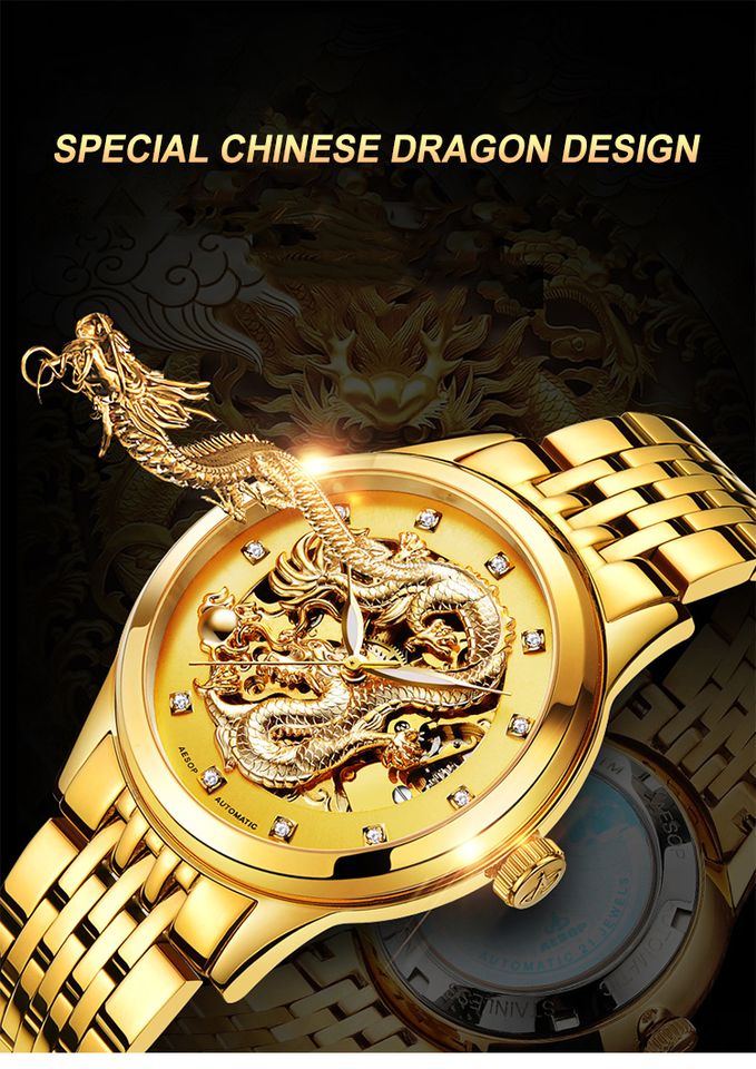 🔥LAST DAY Promotion 70% OFF🔥Fashionable Golden Dragon Watch