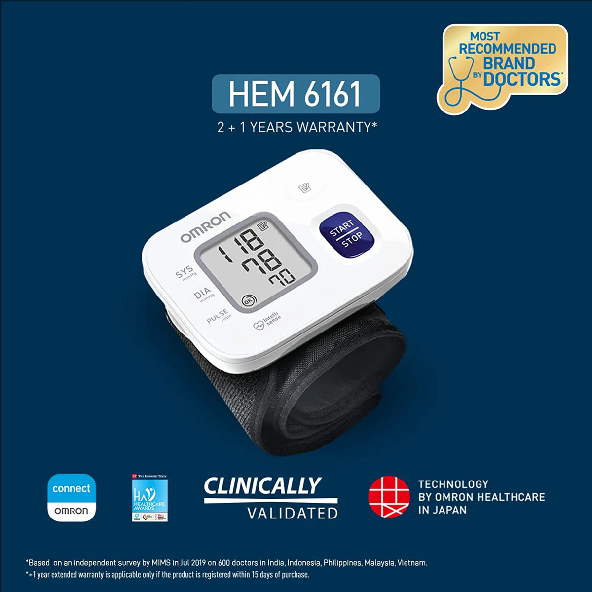 🔥LAST DAY Promotion 49% OFF🔥Omron HEM 6161 fully automatic wrist blood pressure monitor！