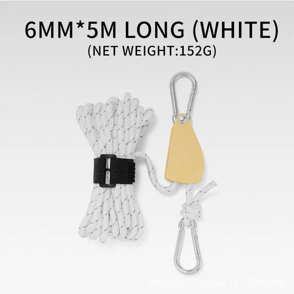 Portable Pulley Camping Rope - Adjustable Fix Tent High Strength Fast Release