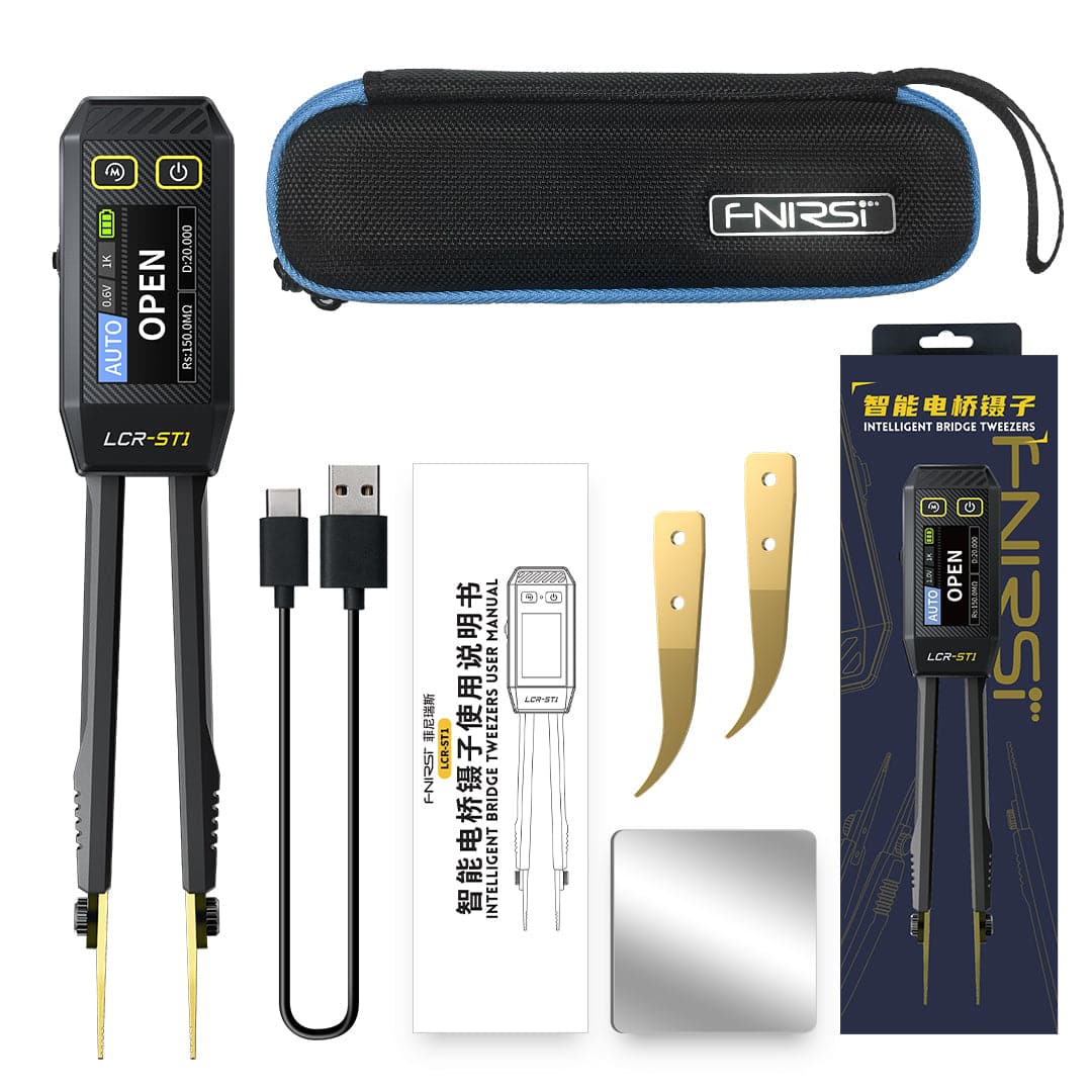 FNIRSI® LCR-ST1 Mini Smart Digital Tweezer LCR SMD ESR Tester