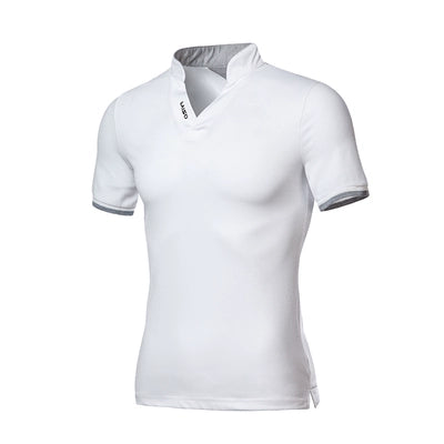 2023 New Men's Stand Collar POLO T-Shirt