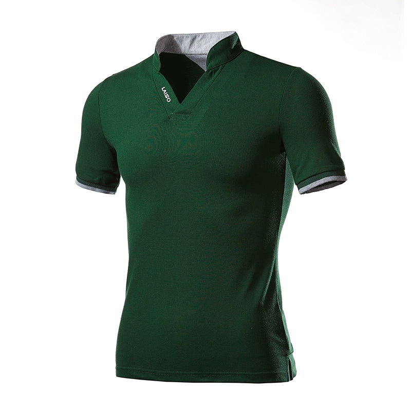 2023 New Men's Stand Collar POLO T-Shirt