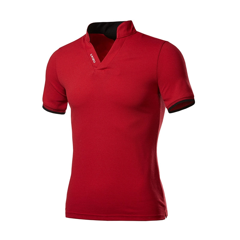 2023 New Men's Stand Collar POLO T-Shirt