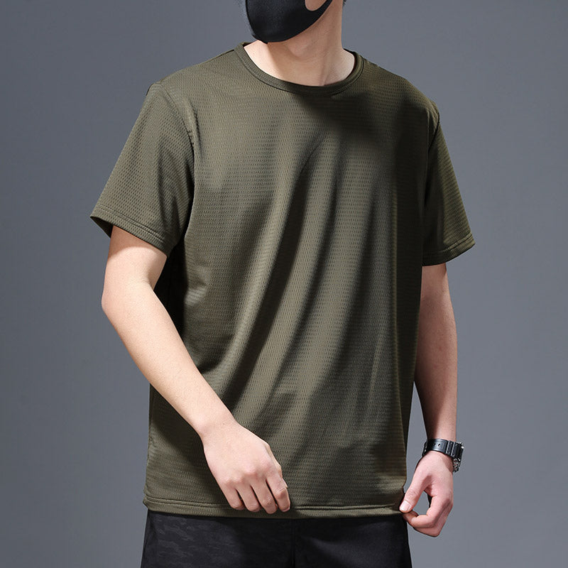 2023 new men's loose breathable ice silk quick-drying short-sleeved T-shirt