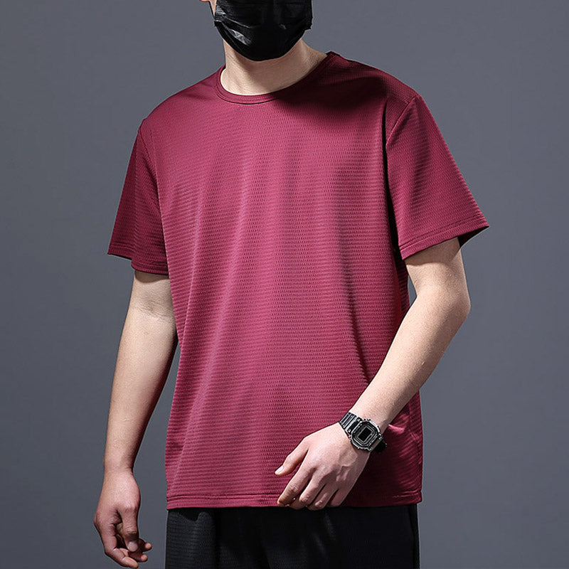 2023 new men's loose breathable ice silk quick-drying short-sleeved T-shirt