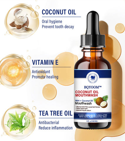 BQYOOMTM Coconut Oil Mouthwash Essential Oil