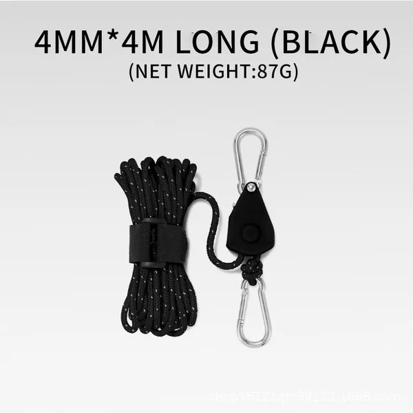 Portable Pulley Camping Rope - Adjustable Fix Tent High Strength Fast Release