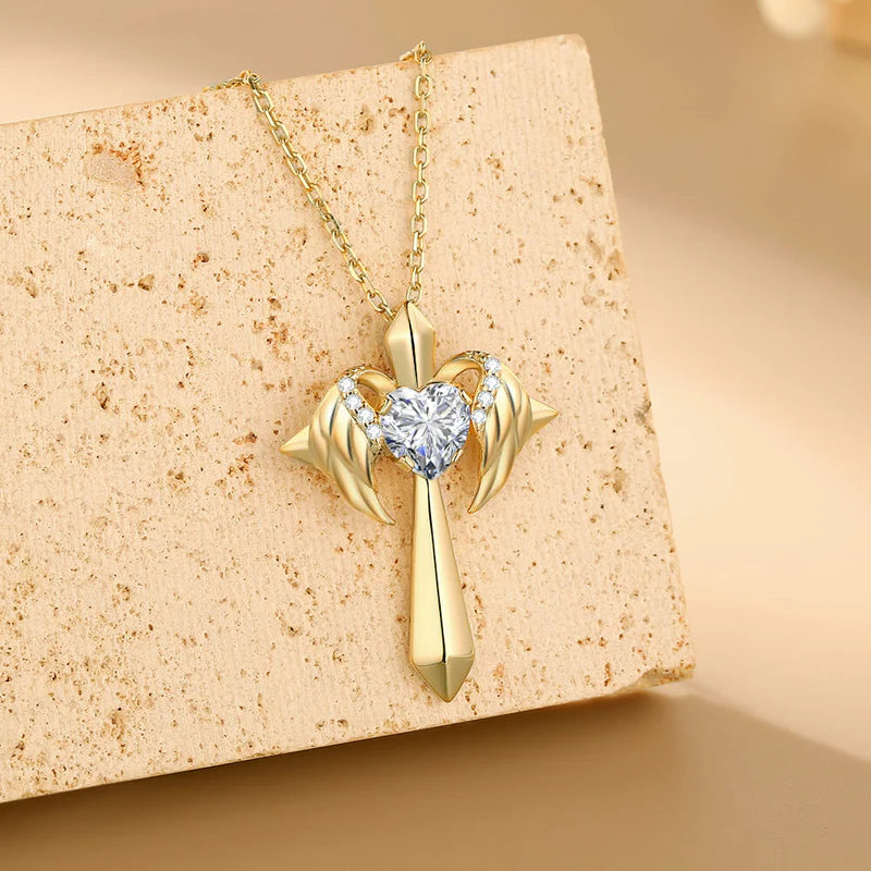 ANGEL WINGS CROSS NECKLACE GIFT