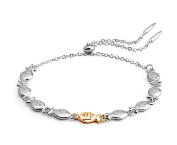 Swimming against the current silver Bracelet