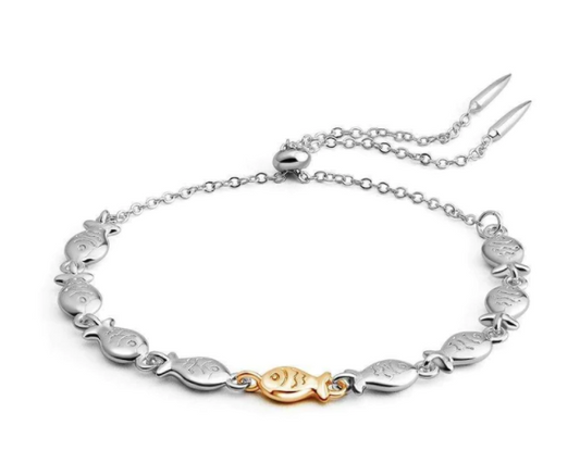 Swimming against the current silver Bracelet