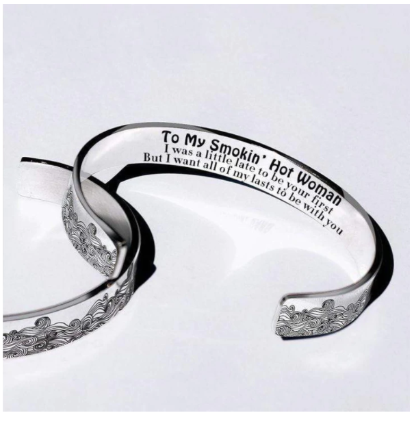 For Love - To My Smokin' Hot Woman Wave Cuff Bracelet