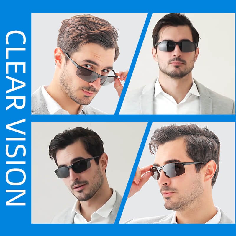 2023Men's Photochromic Sunglasses with Anti-glare Polarized Lens